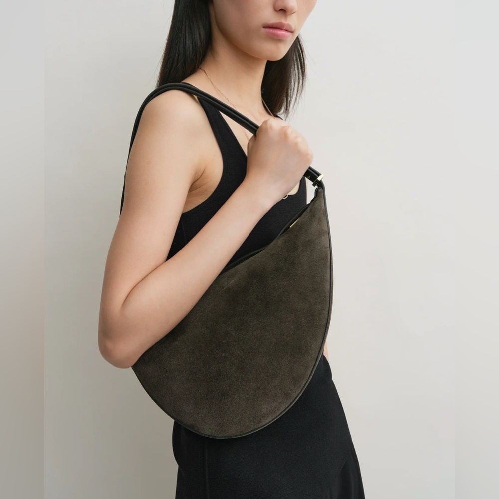 Toteme Suede Sooped Sling Bag, Pepper - Picture 3 of 16